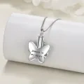 wholesale 925 Sterling Silver Purple Crystal Sunflower Butterfly Cremation Keepsake Urn Pendant Necklace for Ashes Women's Memory Jewelry-0-5