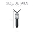 wholesale 925 Sterling Silver Black Onyx Bullet Shape Cremation Keepsake Pendant Necklace with Funnel and Fill Tool for Women-0-1