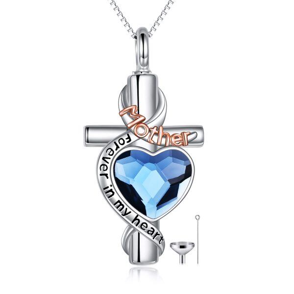 Sterling Silver Mother Memorial Urn Necklace-0