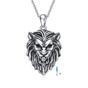 Sterling Silver Lion Urn Necklaces-0