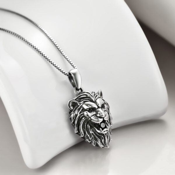 Sterling Silver Lion Urn Necklaces-2