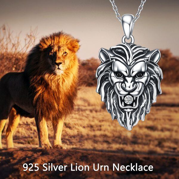 Sterling Silver Lion Urn Necklaces-4