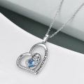 wholesale 925 Sterling Silver CZ Heart Monkey Pendant Necklace for Women Girls Daughter Birthday Gifts-0-3
