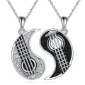 wholesale 925 Sterling Silver Musical Note Guitar Pendant Necklace for Women Men -0-0