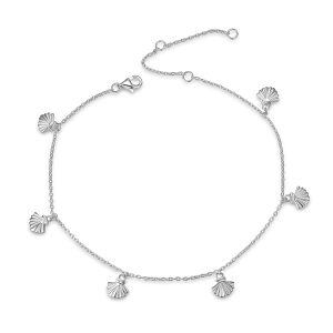 Sterling Silver Beach Seashell Ankle Bracelet-0