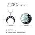 wholesale 925 Sterling Silver Black Onyx Moon Phase Pendant Necklaces for Women and Girls-0-2