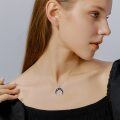 wholesale 925 Sterling Silver Black Onyx Moon Phase Pendant Necklaces for Women and Girls-0-4
