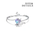 wholesale 925 Sterling Silver Austrian Crystals Blue & Purple Love Heart Charm Cuff Bracelets for Women Gifts Jewelry Accessories-0-6