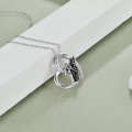 wholesale 925 Sterling Silver Heart Angel & Horse Pendant Necklace for Women Gifts-0-9