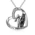 wholesale 925 Sterling Silver Heart Angel & Horse Pendant Necklace for Women Gifts-0-13