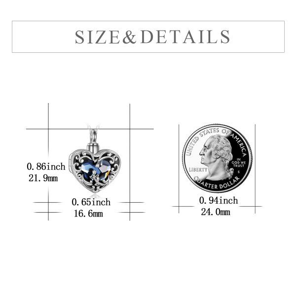 Sterling Silver Heart Crystal Urn And Locket Necklace-1