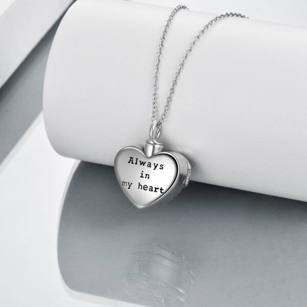 Sterling Silver Heart Crystal Urn And Locket Necklace-2