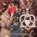 wholesale 925 Sterling Silver Opal Triquetra Heart Pendant Necklace for Women Irish s-0-2