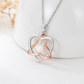 wholesale 925 Sterling Silver Opal Triquetra Heart Pendant Necklace for Women Irish s-0-5