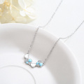 wholesale 925 Sterling Silver Blue Enamel Butterfly & Hearts Pendant Necklace for Women Girls Holiday s-0-3