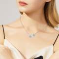 wholesale 925 Sterling Silver Blue Enamel Butterfly & Hearts Pendant Necklace for Women Girls Holiday s-0-4