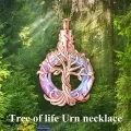 wholesale 925 Sterling Silver Rainbow Crystal Tree of Life Cremation Jewelry Pendant Necklace-0-8