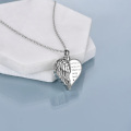 wholesale 925 Sterling Silver Heart with Angel Wing Memorial Keepsake Pendant Necklace for Ashes Pet Remembrance -0-3