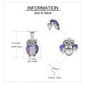 wholesale 925 Sterling Silver Purple Enamel Owl Urn Pendant with Chain and Funnel Set - Always in My Heart Keepsake Jewelry-0-1