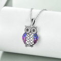 wholesale 925 Sterling Silver Purple Enamel Owl Urn Pendant with Chain and Funnel Set - Always in My Heart Keepsake Jewelry-0-4