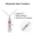wholesale 925 Sterling Silver Cylinder Cremation Pendant with Gold Rose Flower Keepsake Urn Necklace for Ashes Memory Jewelry-0-1