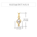 wholesale 14K Gold Infinity Love Knot Freshwater Pearl Diamond Pendant Necklace for Women's Gifts-0-1