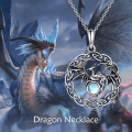 wholesale 925 Sterling Silver Moonstone Dragon Necklace Pendant for Women Girls Birthday Gifts-0-4