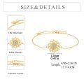 wholesale 14K Gold Diamond Sunflower Bracelet for Women - You Are My Sunshine Gift Idea-0-1