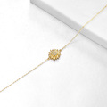 wholesale 14K Gold Diamond Sunflower Bracelet for Women - You Are My Sunshine Gift Idea-0-3