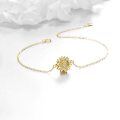 wholesale 14K Gold Diamond Sunflower Bracelet for Women - You Are My Sunshine Gift Idea-0-4