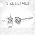 wholesale 925 Sterling Silver Rose Gold Plated Round Cut Cubic Zirconia Stud Earrings-0-1