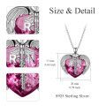 wholesale Sterling Silver Austrian Crystal RN NP LPN Caduceus Pendant Necklace w Angel Heart Charm Nurse Graduation Gift-0-1