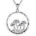 wholesale 925 Sterling Silver Mushroom Circle Necklace with CZ Stones Gothic Jewelry for Women-0-2