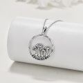 wholesale 925 Sterling Silver Mushroom Circle Necklace with CZ Stones Gothic Jewelry for Women-0-9