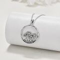 wholesale 925 Sterling Silver Mushroom Circle Necklace with CZ Stones Gothic Jewelry for Women-0-10