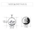 wholesale 925 Sterling Silver Mushroom Circle Necklace with CZ Stones Gothic Jewelry for Women-0-15