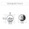 wholesale 925 Sterling Silver Mushroom Circle Necklace with CZ Stones Gothic Jewelry for Women-0-16