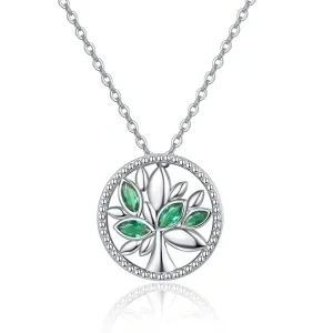 Sterling Silver Tree of Life Pendant Necklace-0