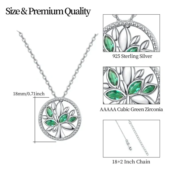 Sterling Silver Tree of Life Pendant Necklace-1