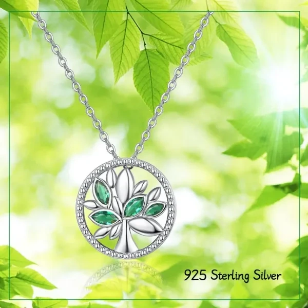 Sterling Silver Tree of Life Pendant Necklace-2