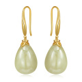 wholesale Gold Teardrop Jade Drop Earrings for Women-0-0