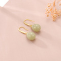 wholesale Gold Teardrop Jade Drop Earrings for Women-0-4