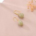 wholesale Gold Teardrop Jade Drop Earrings for Women-0-5