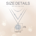 wholesale 925 Sterling Silver Layered V-Shaped & Sunflower Pendant Necklace Valentine's Day Gift for Women and Teen Girls-0-1