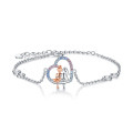 wholesale 925 Sterling Silver Non-Gemstone Ballerina Charm Bracelet for Women - Medium Size-0-0
