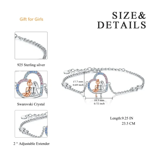 Sterling Silver Sisters Forever Chain Bracelets-1