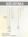 wholesale Gold 14K Freshwater Pearl Threader Drop Earrings for Women's Fashion s-0-1