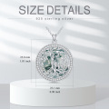 wholesale 925 Sterling Silver Round Cut Blue Topaz Gemstone Family Tree Pendant Necklaces for Mom Gifts on Mothers Day-0-1