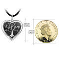 wholesale 925 Sterling Silver Metal Black Onyx Tree of Life Heart Locket Necklace for Women and Teenagers-0-2