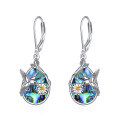 wholesale 925 Sterling Silver Moonstone Hummingbird Drop Earrings - Rhodium Plated-0-12